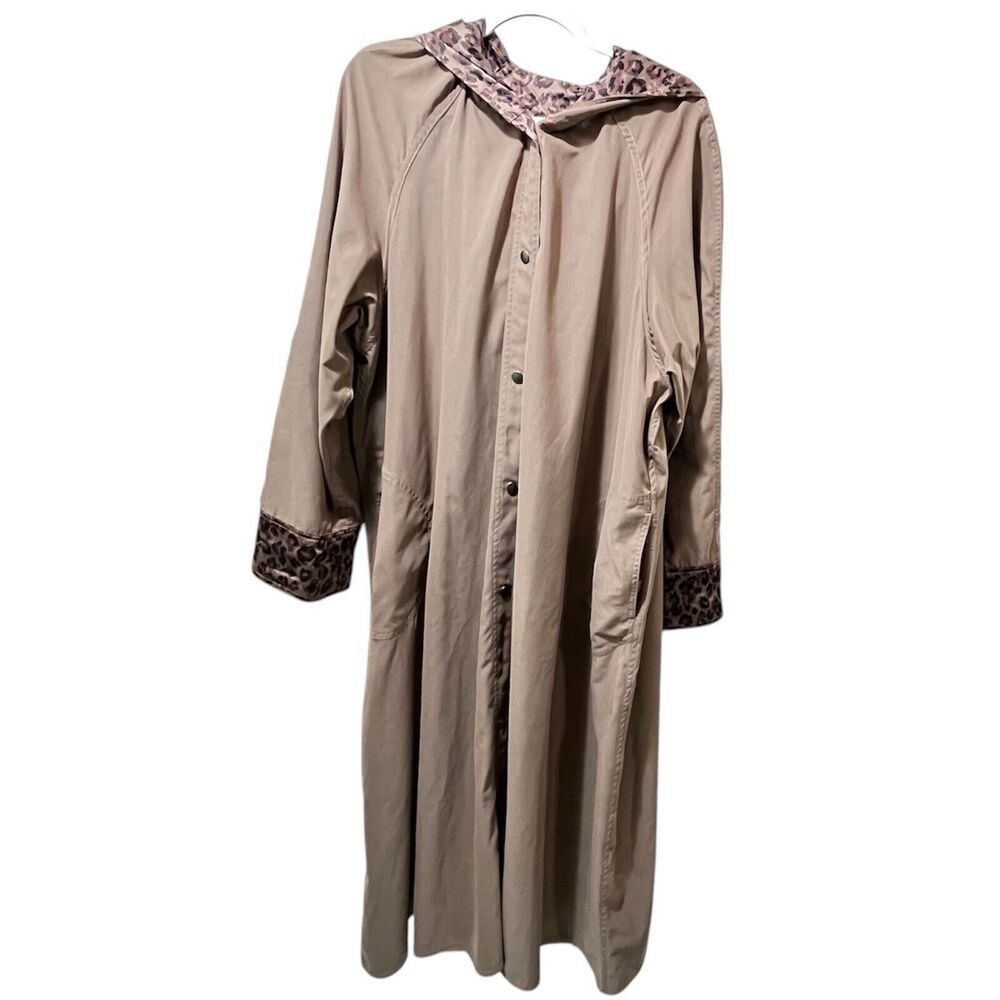Sackables Women's Reversible Full Length Coat, Leopard Print Brown Vintage XL